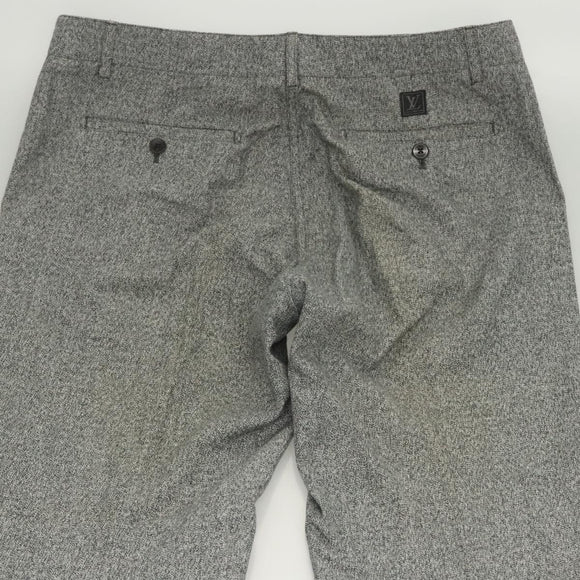 LOUIS VUITTON Bottoms Pants Cotton Gray LV Auth am8342