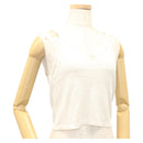 CHANEL Gebreide Stoffen Tanktop polyester Wit CC Auth am8343-1