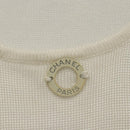 CHANEL Knitted Fabrics Tank top polyester White CC Auth am8343-10
