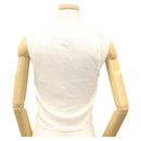 CHANEL Gebreide Stoffen Tanktop polyester Wit CC Auth am8343-3