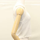 CHANEL Gebreide Stoffen Tanktop polyester Wit CC Auth am8343-5