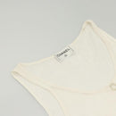 CHANEL Knitted Fabrics Tank top polyester White CC Auth am8343-9