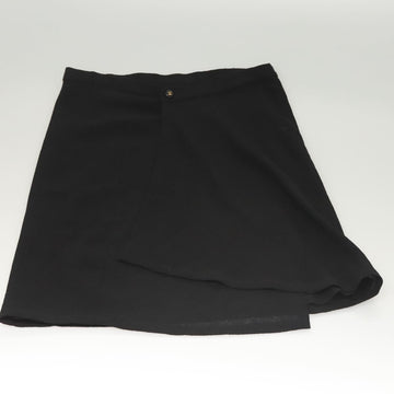 CHANEL Skirt Wool Black CC Auth am8344 - 0
