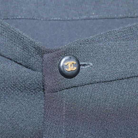 CHANEL Skirt Wool Black CC Auth am8344