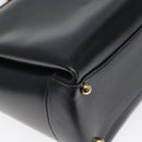 GUCCI Hand Bag Leather Navy Gold 000 1448 1269 Auth am8346-15