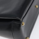 GUCCI Hand Bag Leather Navy Gold 000 1448 1269 Auth am8346-17