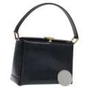 GUCCI Hand Bag Leather Navy Gold 000 1448 1269 Auth am8346-1
