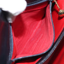 GUCCI Hand Bag Leather Navy Gold 000 1448 1269 Auth am8346-22