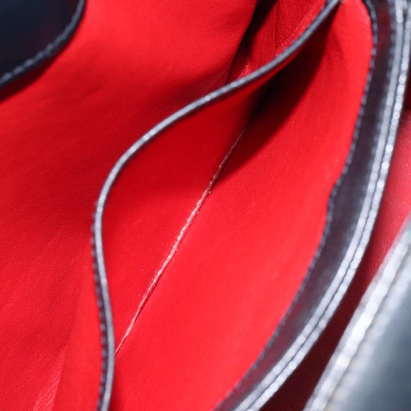 GUCCI Hand Bag Leather Navy Gold 000 1448 1269 Auth am8346