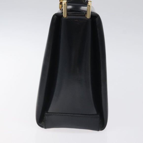 GUCCI Hand Bag Leather Navy Gold 000 1448 1269 Auth am8346