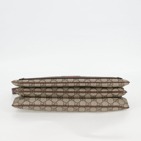 GUCCI GG Supreme Web Sherry Line Shoulder Bag PVC Beige Gold 523354 Auth am8347A