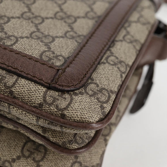 GUCCI GG Supreme Web Sherry Line Shoulder Bag PVC Beige Gold 523354 Auth am8347A