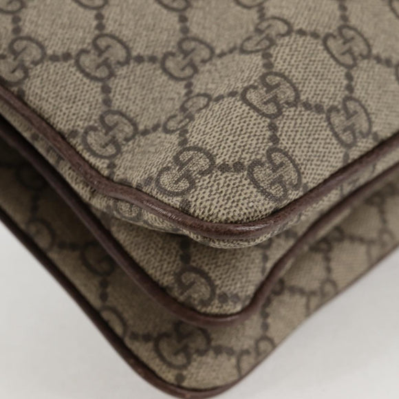 GUCCI GG Supreme Web Sherry Line Shoulder Bag PVC Beige Gold 523354 Auth am8347A