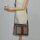 GUCCI GG Supreme Web Sherry Line Shoulder Bag PVC Beige Gold 523354 Auth am8347A-29