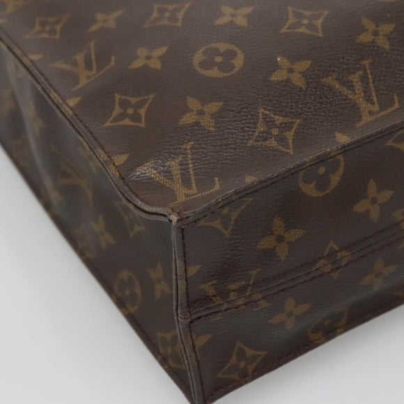 LOUIS VUITTON Monogram Sac Plat Hand Bag M51140 LV Auth am8350