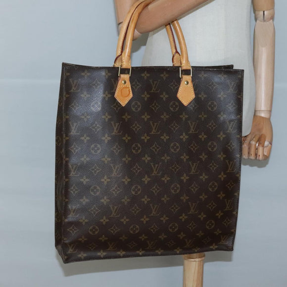 LOUIS VUITTON Monogram Sac Plat Hand Bag M51140 LV Auth am8350