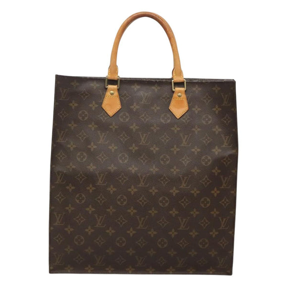 LOUIS VUITTON Monogram Sac Plat Hand Bag M51140 LV Auth am8350