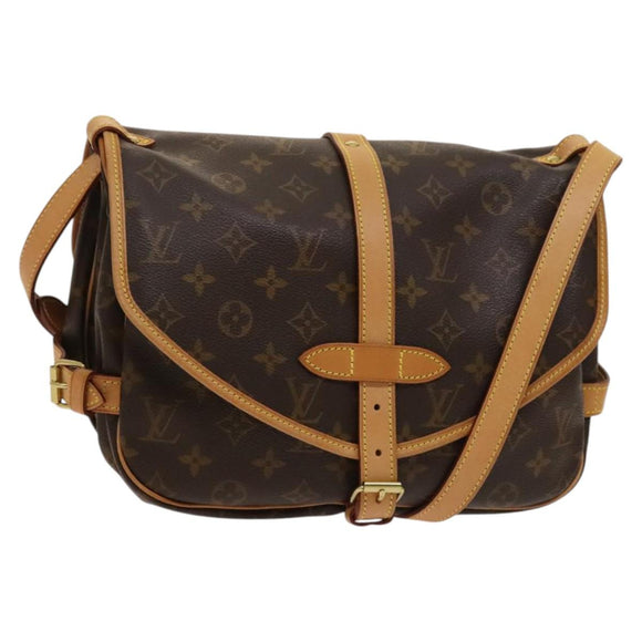 LOUIS VUITTON Monogram Saumur 30 Shoulder Bag M42256 LV Auth am8351