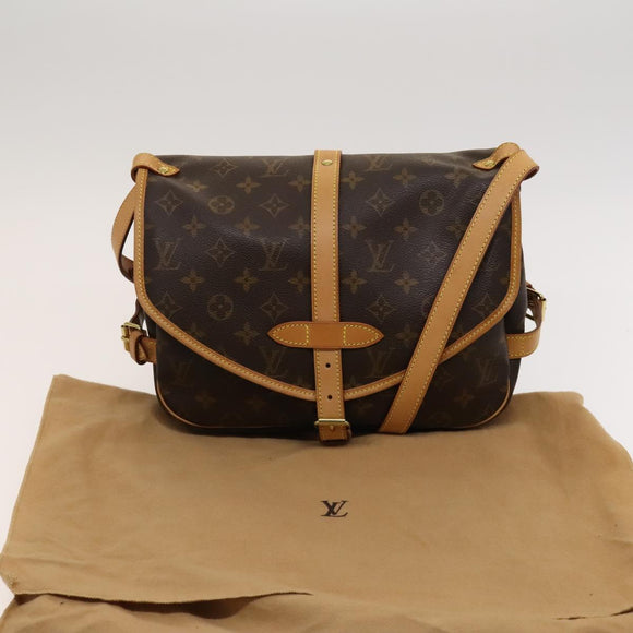 LOUIS VUITTON Monogram Saumur 30 Shoulder Bag M42256 LV Auth am8351