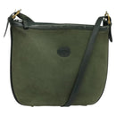 GUCCI Shoulder Bag Leather Green Gold Auth am8352-1