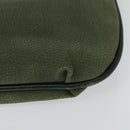 GUCCI Shoulder Bag Leather Green Gold Auth am8352-14