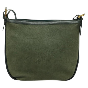 GUCCI Shoulder Bag Leather Green Gold Auth am8352 - 0