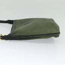 GUCCI Shoulder Bag Leather Green Gold Auth am8352-3