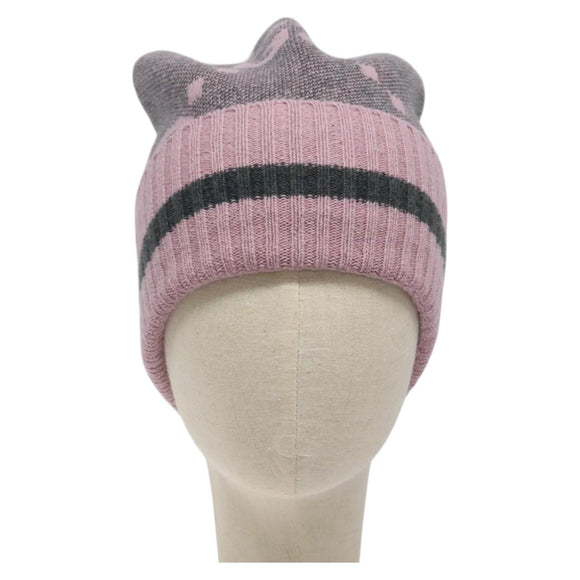 GUCCI GG Canvas Knitted Fabrics Cap Cashmere M Pink 676827 Auth am8353