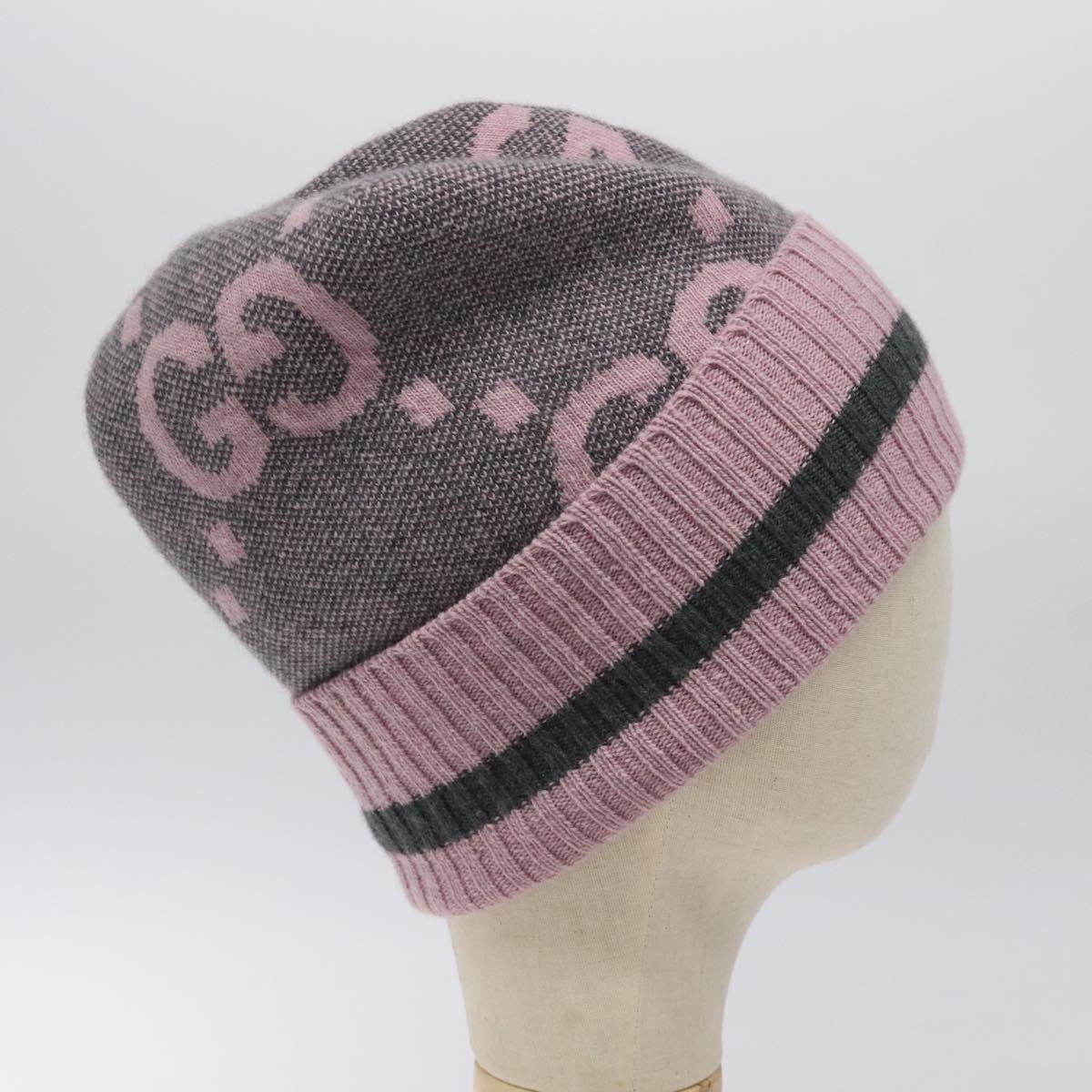 GUCCI GG Canvas Knitted Fabrics Cap Cashmere M Pink 676827 Auth am8353 GUCCI GG Canvas Strickstoffe Mütze aus Kaschmir M Rosa  main image 4