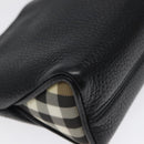 BURBERRY Shoulder Bag Leather Black Silver Auth am8354-14