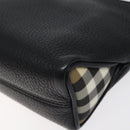 BURBERRY Shoulder Bag Leather Black Silver Auth am8354-15