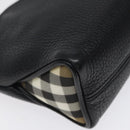 BURBERRY Shoulder Bag Leather Black Silver Auth am8354-16