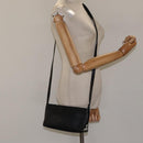 BURBERRY Shoulder Bag Leather Black Silver Auth am8354-21