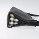 BURBERRY Shoulder Bag Leather Black Silver Auth am8354-3