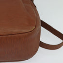 FENDI Shoulder Bag Leather Brown Gold Auth am8357-14