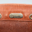 FENDI Shoulder Bag Leather Brown Gold Auth am8357-10