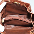 FENDI Shoulder Bag Leather Brown Gold Auth am8357-11