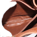 FENDI Shoulder Bag Leather Brown Gold Auth am8357-12