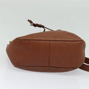 FENDI Shoulder Bag Leather Brown Gold Auth am8357-5