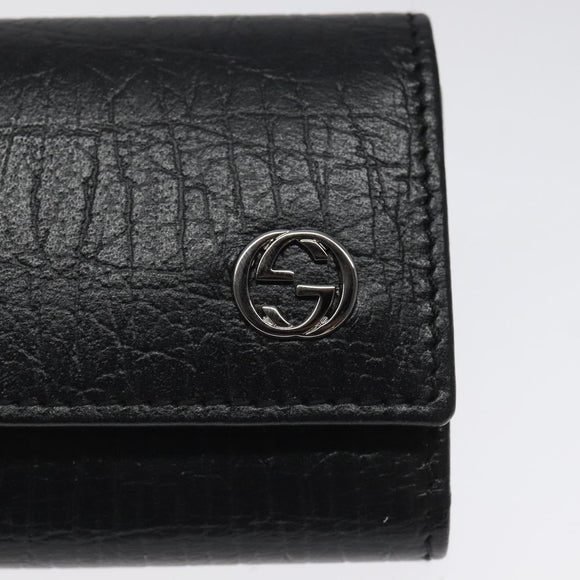 GUCCI Key Case Leather Black 115225 Auth am8361