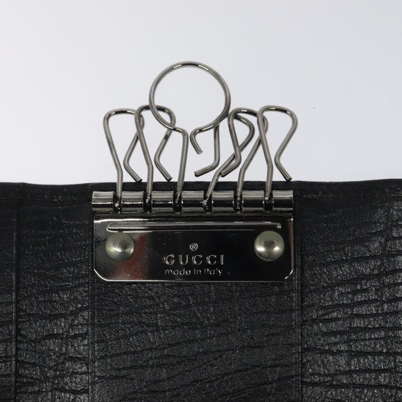 GUCCI Key Case Leather Black 115225 Auth am8361