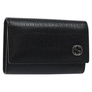 GUCCI Key Case Leather Black 115225 Auth am8361