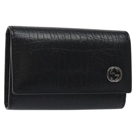 GUCCI Key Case Leather Black 115225 Auth am8361