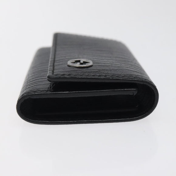 GUCCI Key Case Leather Black 115225 Auth am8361