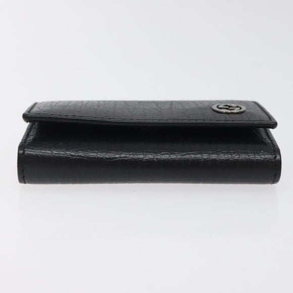 GUCCI Key Case Leather Black 115225 Auth am8361
