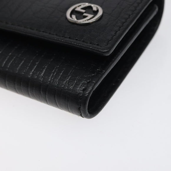 GUCCI Key Case Leather Black 115225 Auth am8361