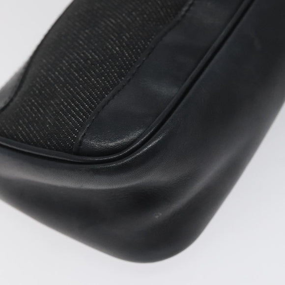 GUCCI Web Sherry Line Accessory Pouch Canvas Black Silver Red 92820 Auth am8378