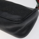 GUCCI Web Sherry Line Accessory Pouch Canvas Black Silver Red 92820 Auth am8378-16