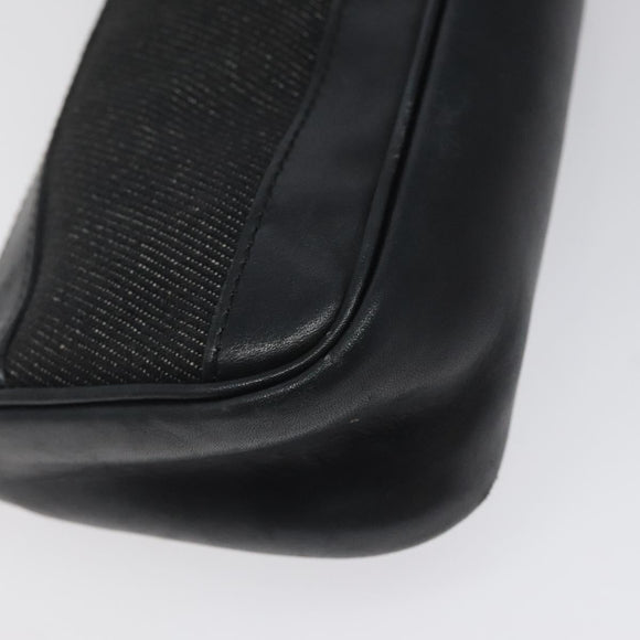 GUCCI Web Sherry Line Accessory Pouch Canvas Black Silver Red 92820 Auth am8378