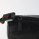 GUCCI Web Sherry Line Accessory Pouch Canvas Black Silver Red 92820 Auth am8378-10